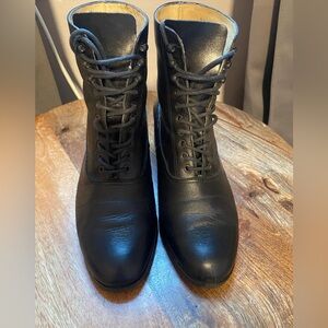 Vintage Minelli black leather lace up boots size EU 37.5